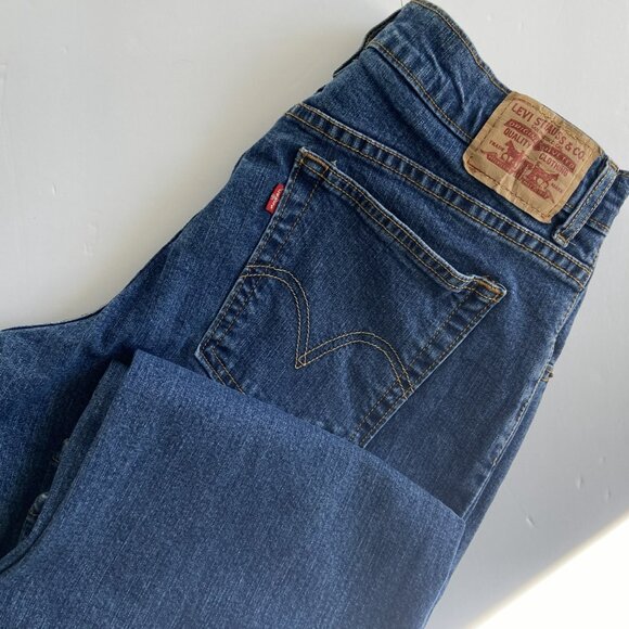 Levi’s 550 Jeans Women’s Stretch Boot Cut - Size 12M (32 x 31.5) - Dark Blue - Picture 10 of 13
